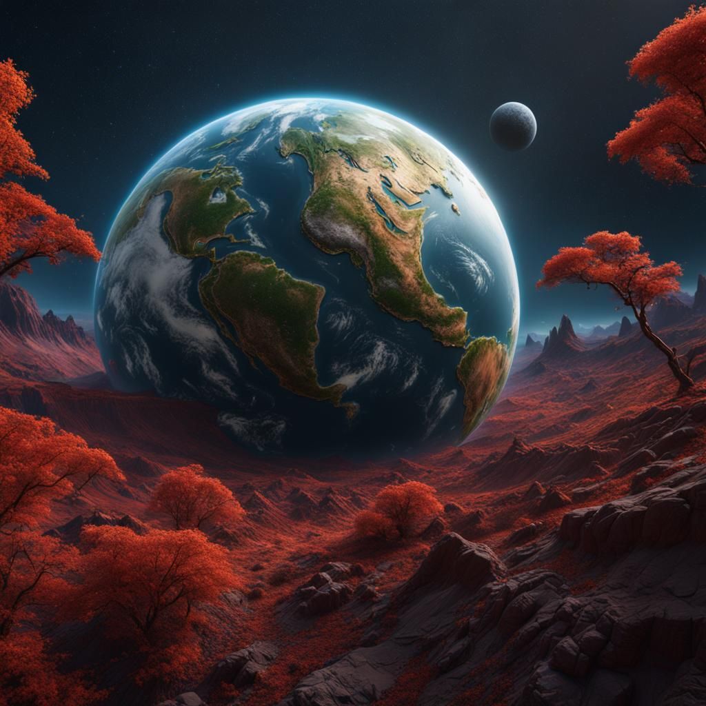 Detailed Matte Painting of Planet Earth in 8K