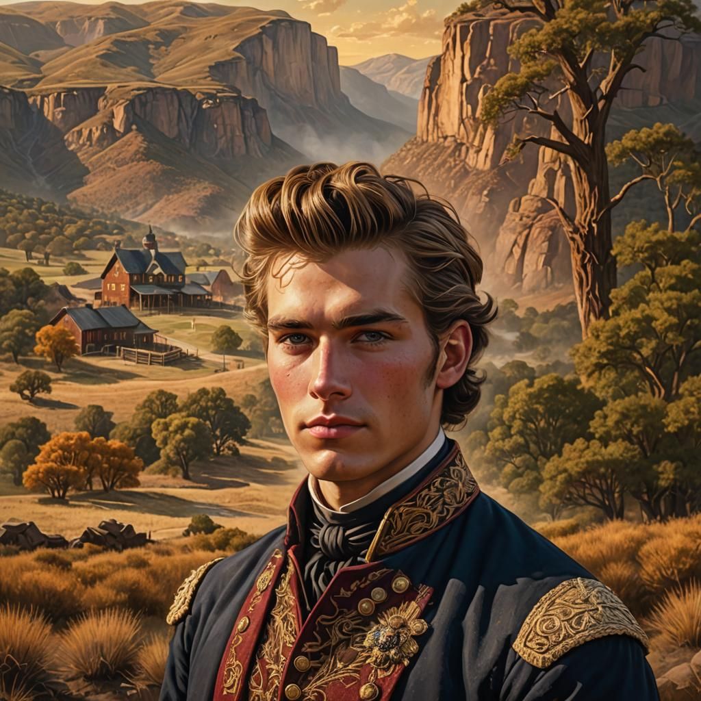 1881 American Portrait Art in Matte Painting Style