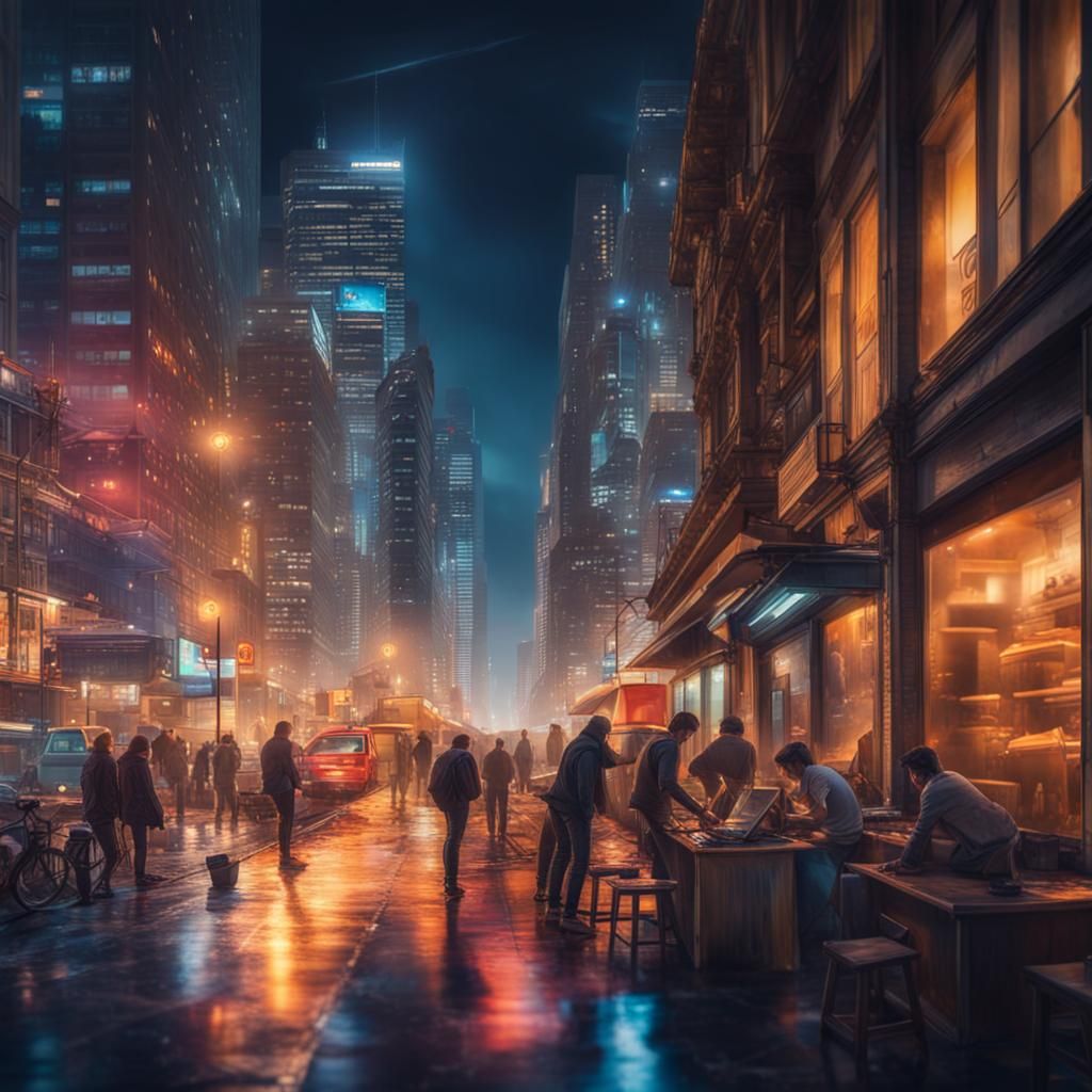 Nighttime in the city