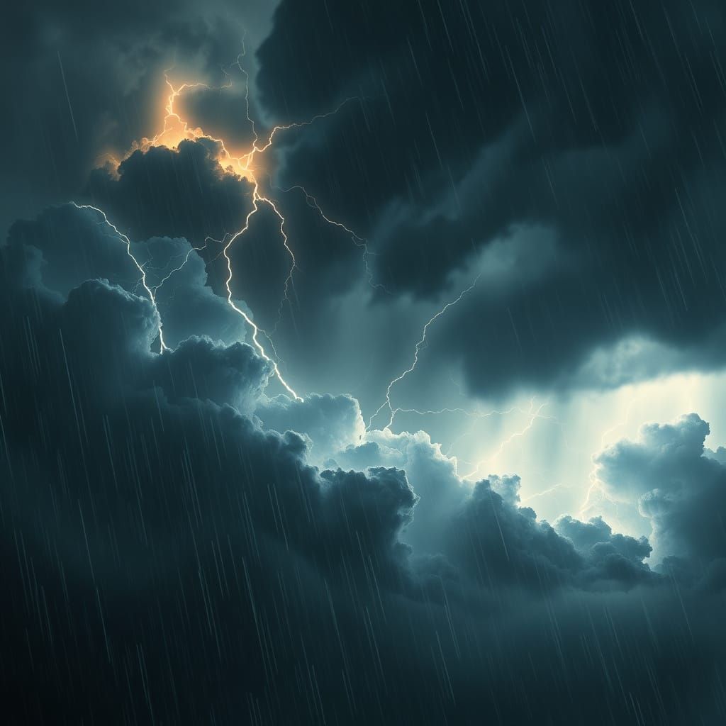 Dramatic Digital Painting of Turbulent Stormy Skies