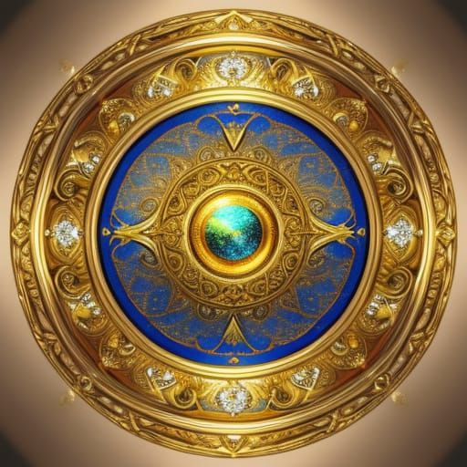 Surreal Golden Watch with Mirror Reflections