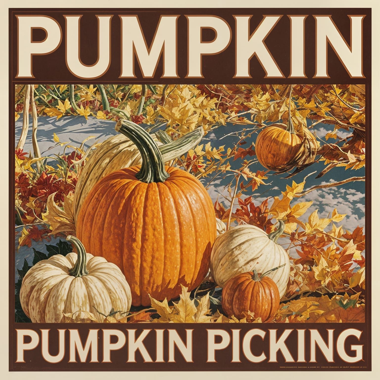Vintage-Style Autumn Pumpkin Poster