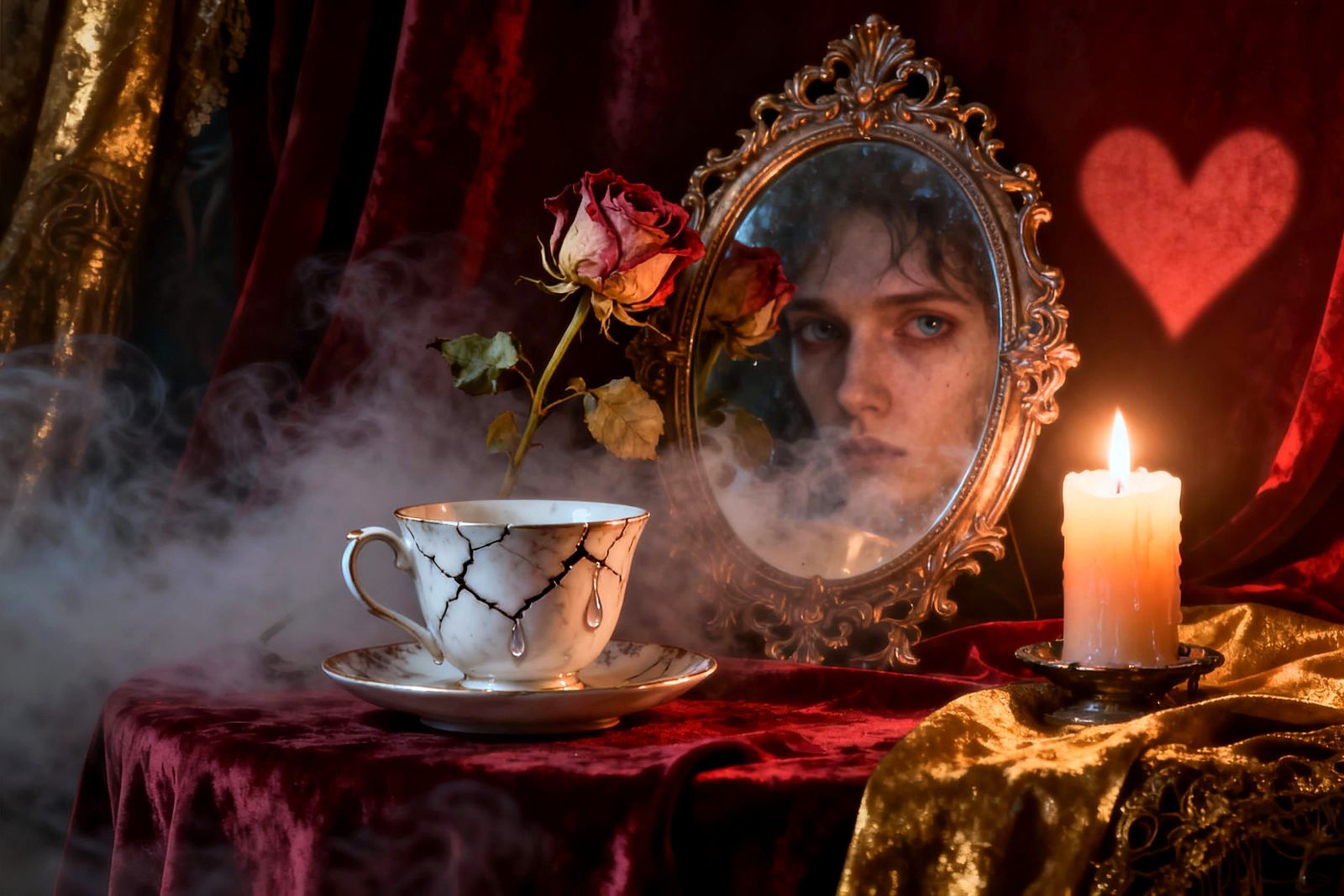 Gothic Romance Still Life: Enchanted Objects with Faces