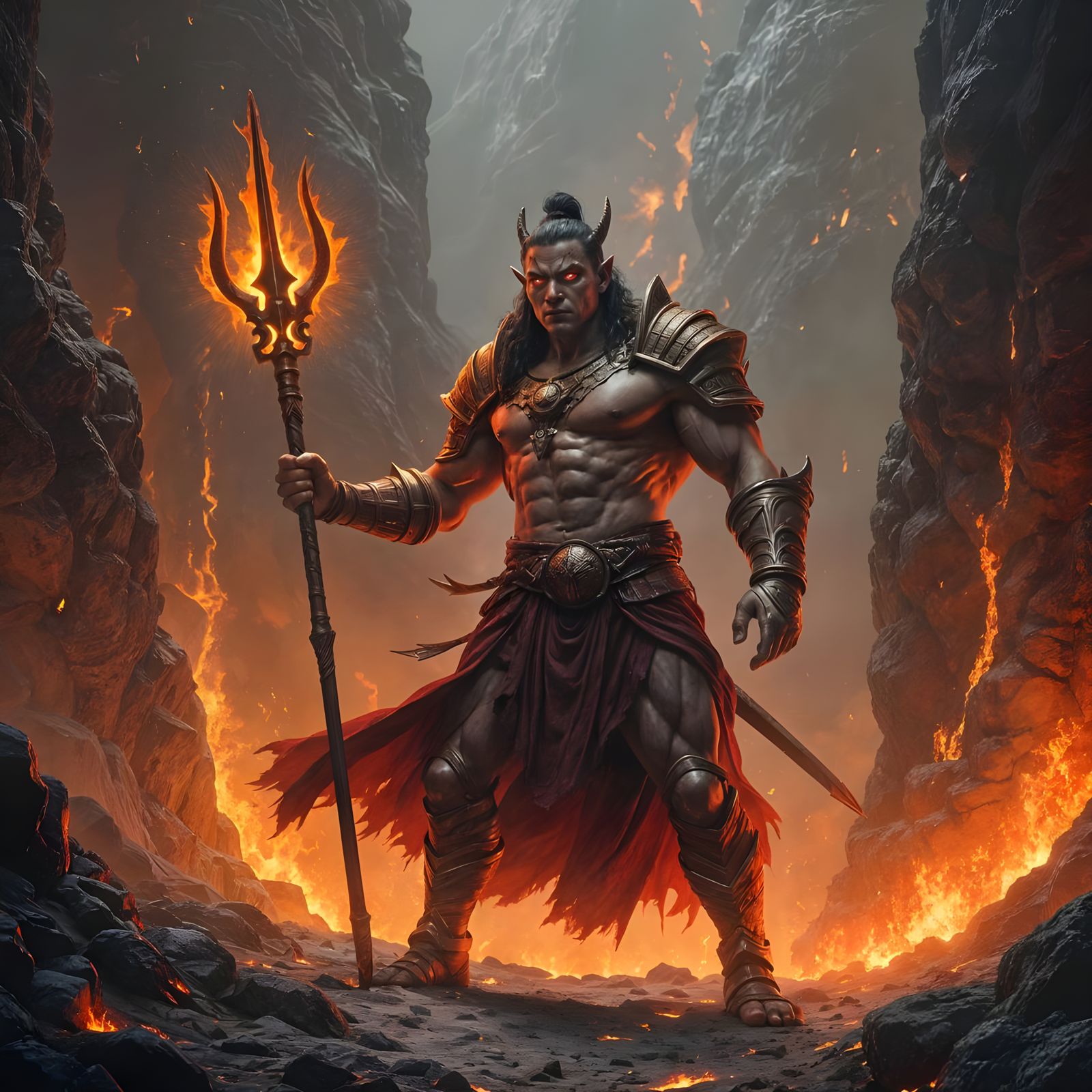 Mighty Asura Warrior in Epic Battle Mode