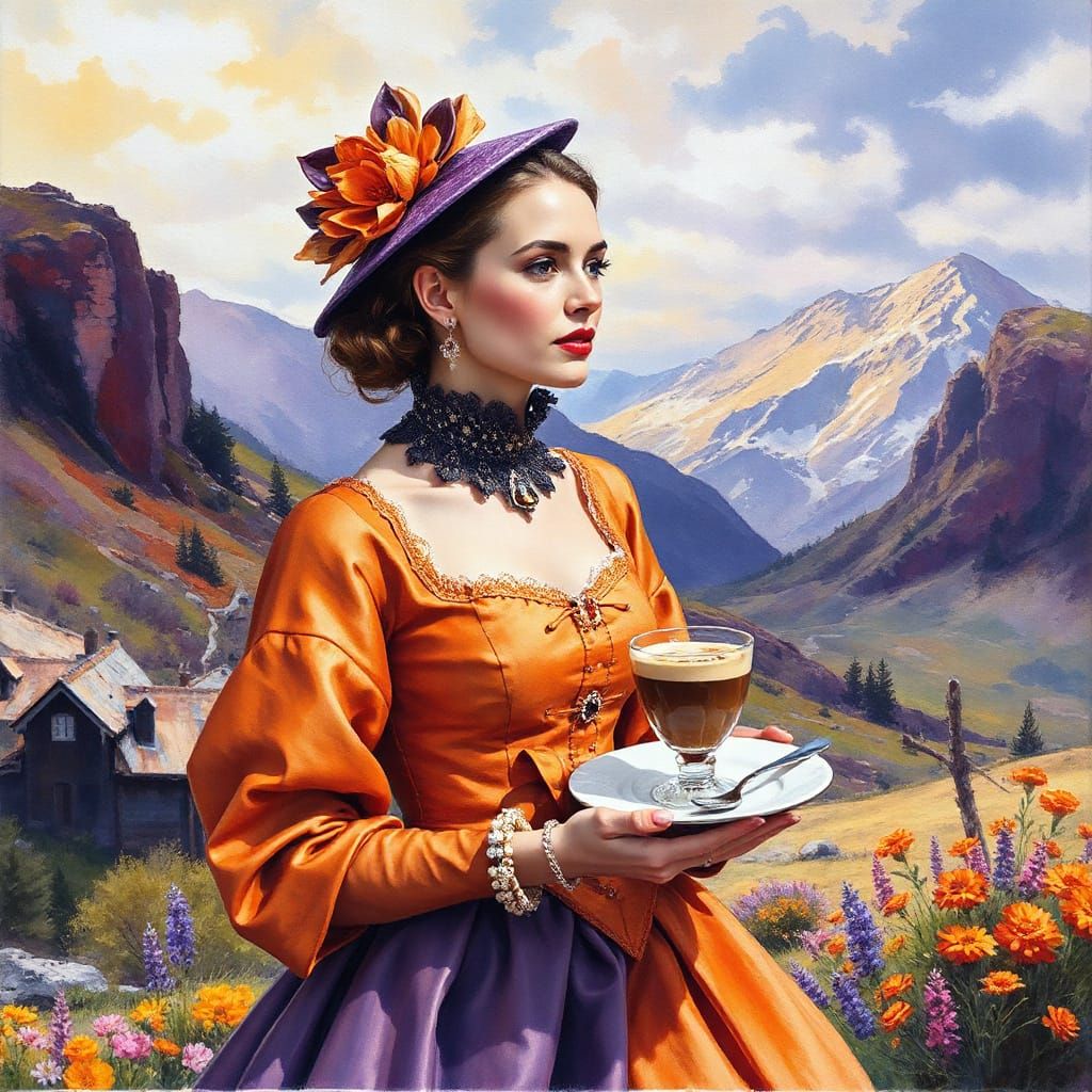 Elegant Fashionista in Royal Galla Dress with Fruit Cake and...