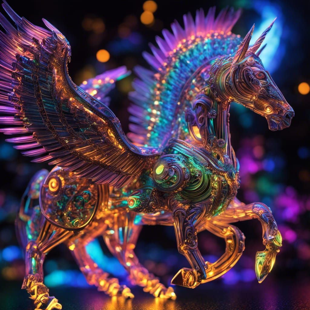 Mechanical Fractal Pegasus in Cosmic Nebula