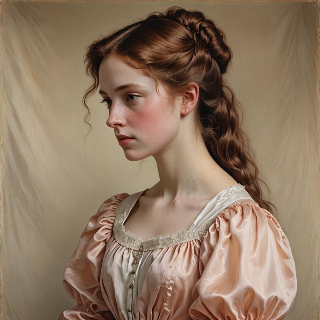 19th Century Portrait of a Reddish-Brown Haired Woman