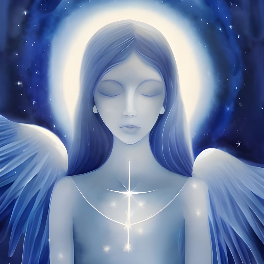 Angel in Ethereal Blue Hues