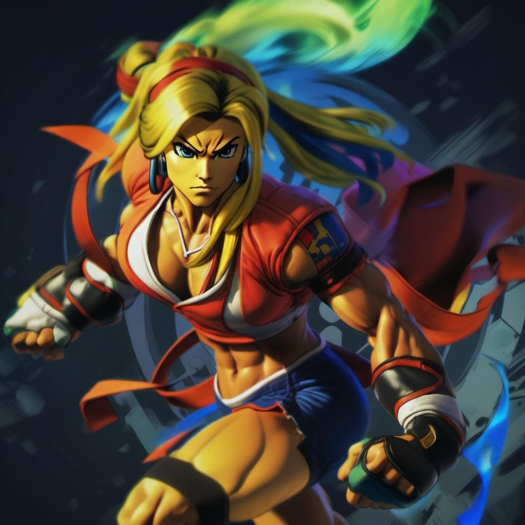 Female bodybuilder Jennifer Scarpetta as a Street fighter Al...