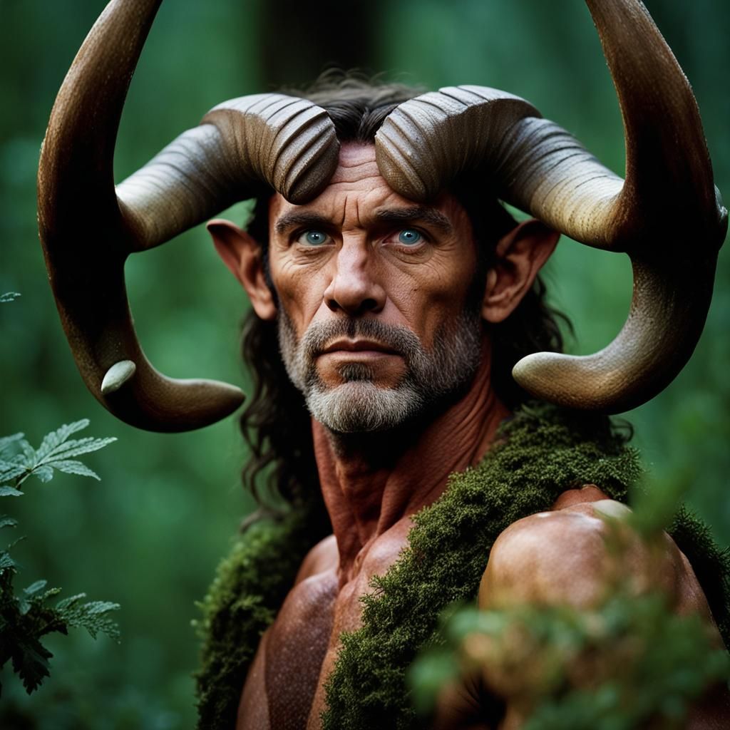 Satyr with Phallic Antlers Portrait, Professional Photograph...