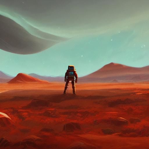 Astronauts on Red Planet: Epic Manga-Style Webtoon Panel