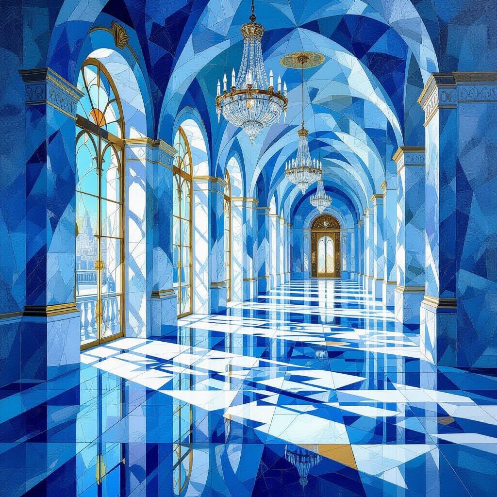 Elfland Winter Palace in Cubist Style