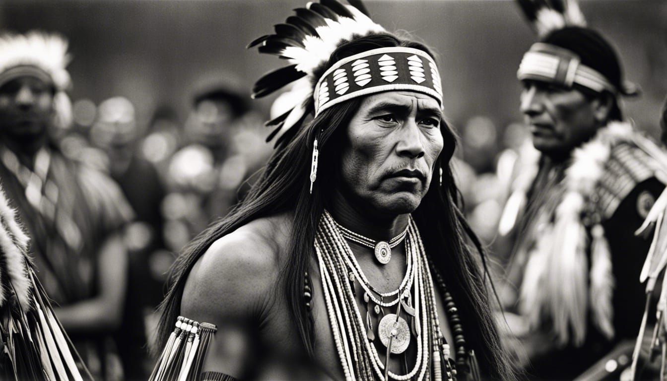 Native American Mono Men Dancing Pow Wow, 1900