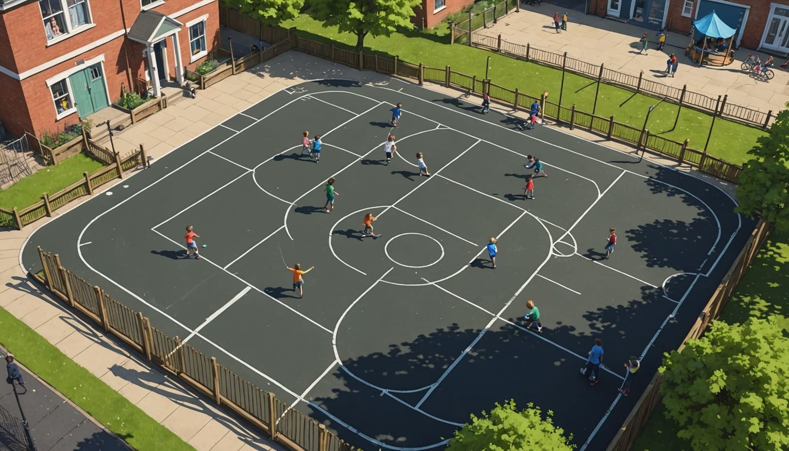 Children's Chalk World Playground as Naive Art