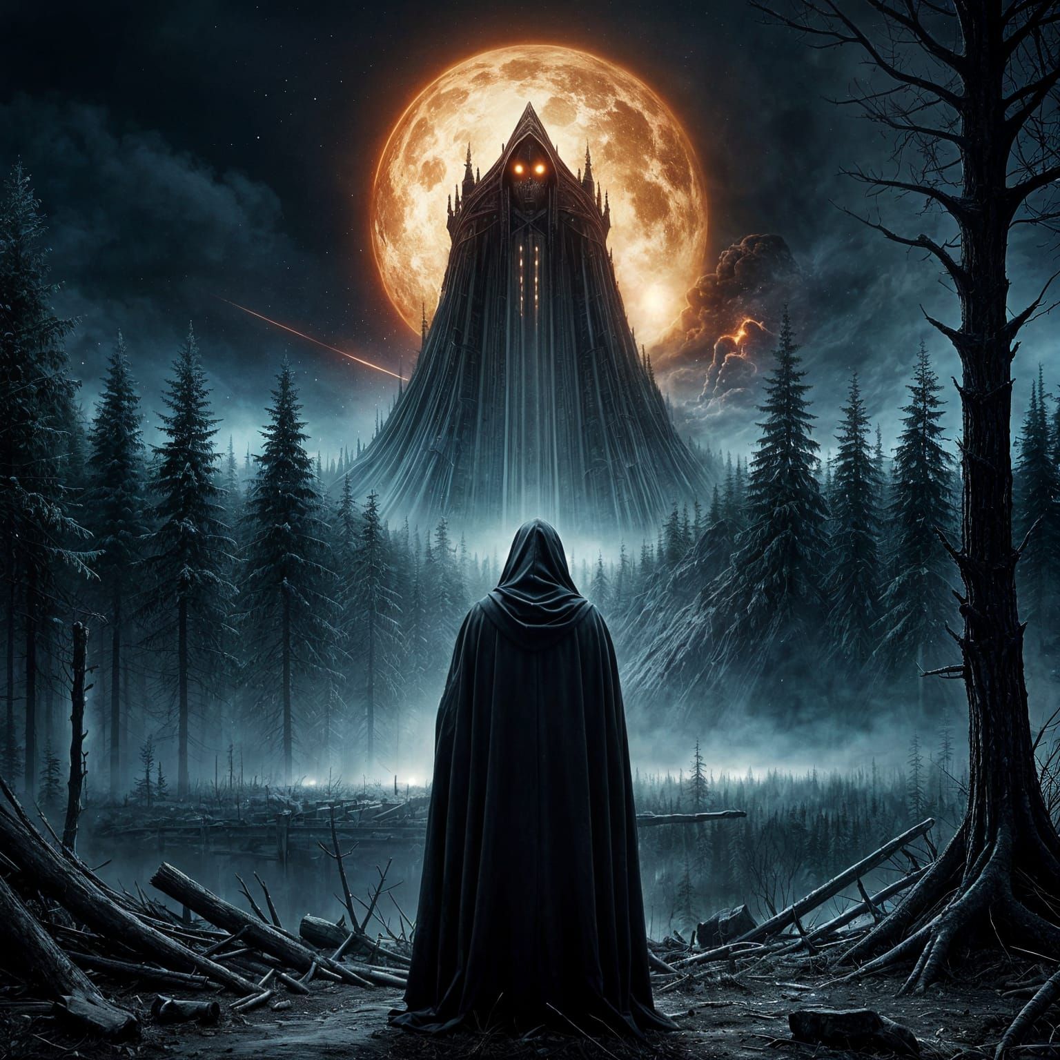 Epic Grim Reaper Meteor Strike: Digital Matte Painting