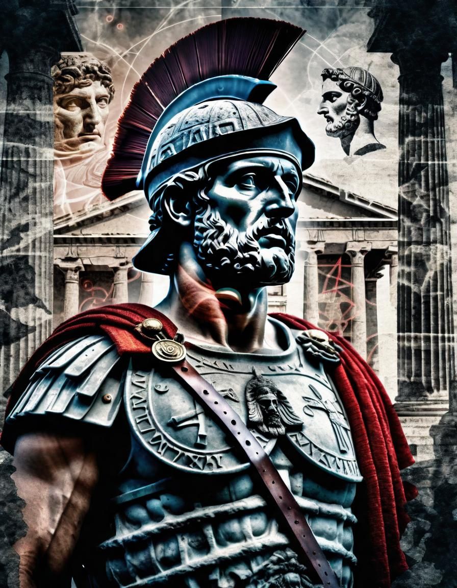 Double Exposure: Roman Soldier and Greek Philosopher