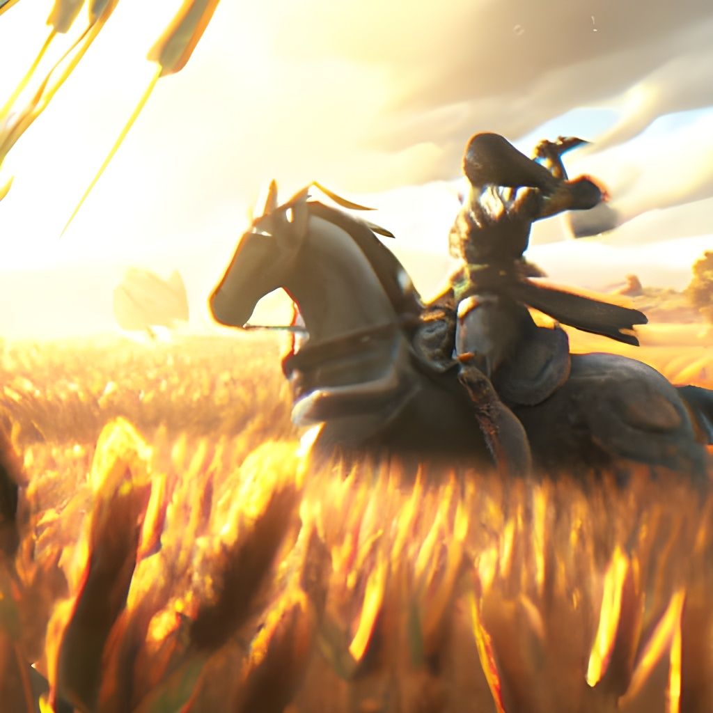 Slavic Warrior on Horseback at Dawn
