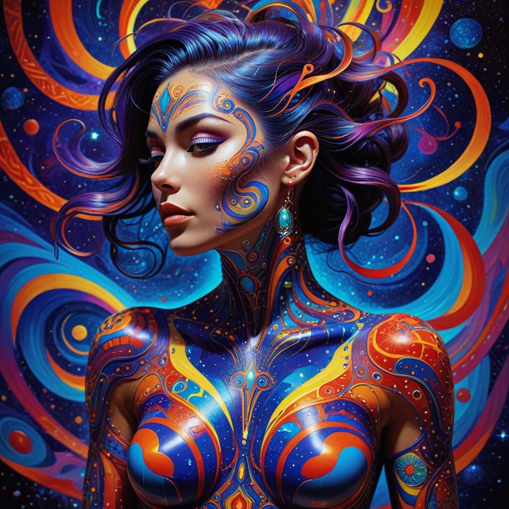 Cosmic Woman in Surreal Digital Art