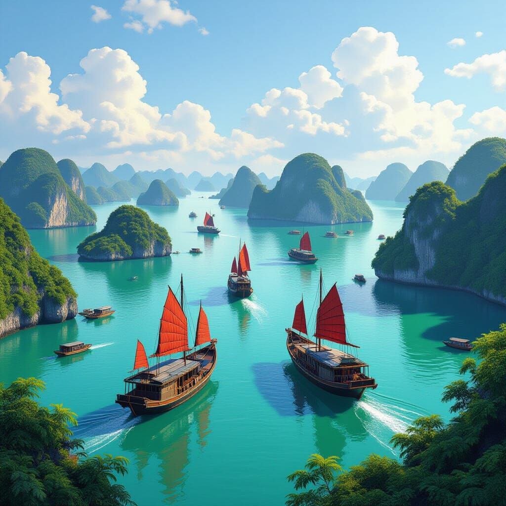 Ha Long Bay: Emerald Waters and Limestone Karsts