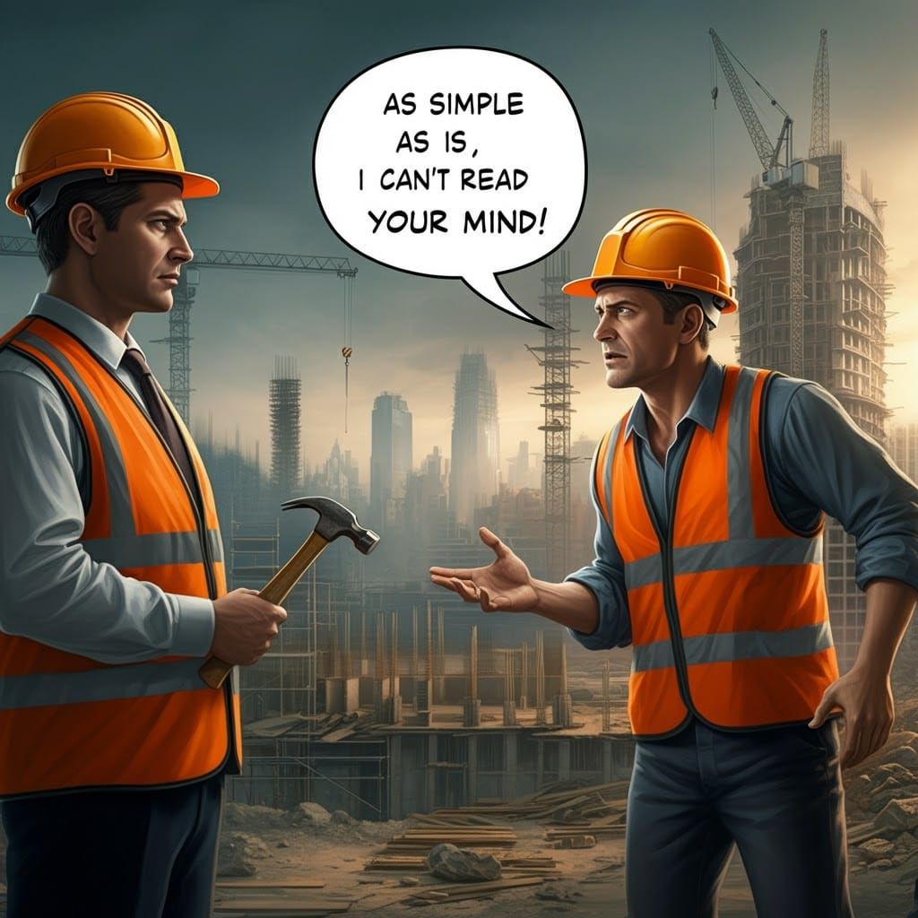Construction Worker's Frustration: A Realistic Scene