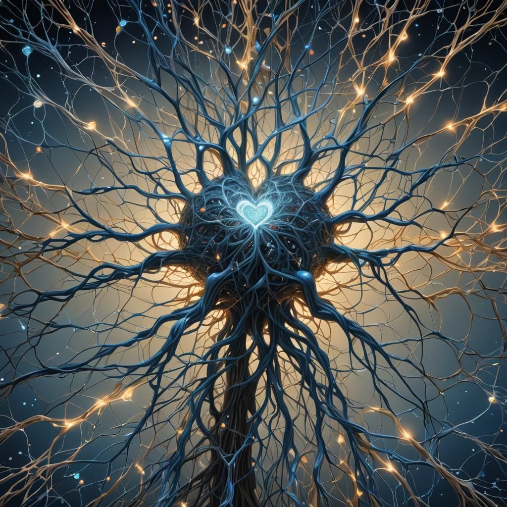 Bioluminescent Network Hub: Digital Tapestry of the Internet