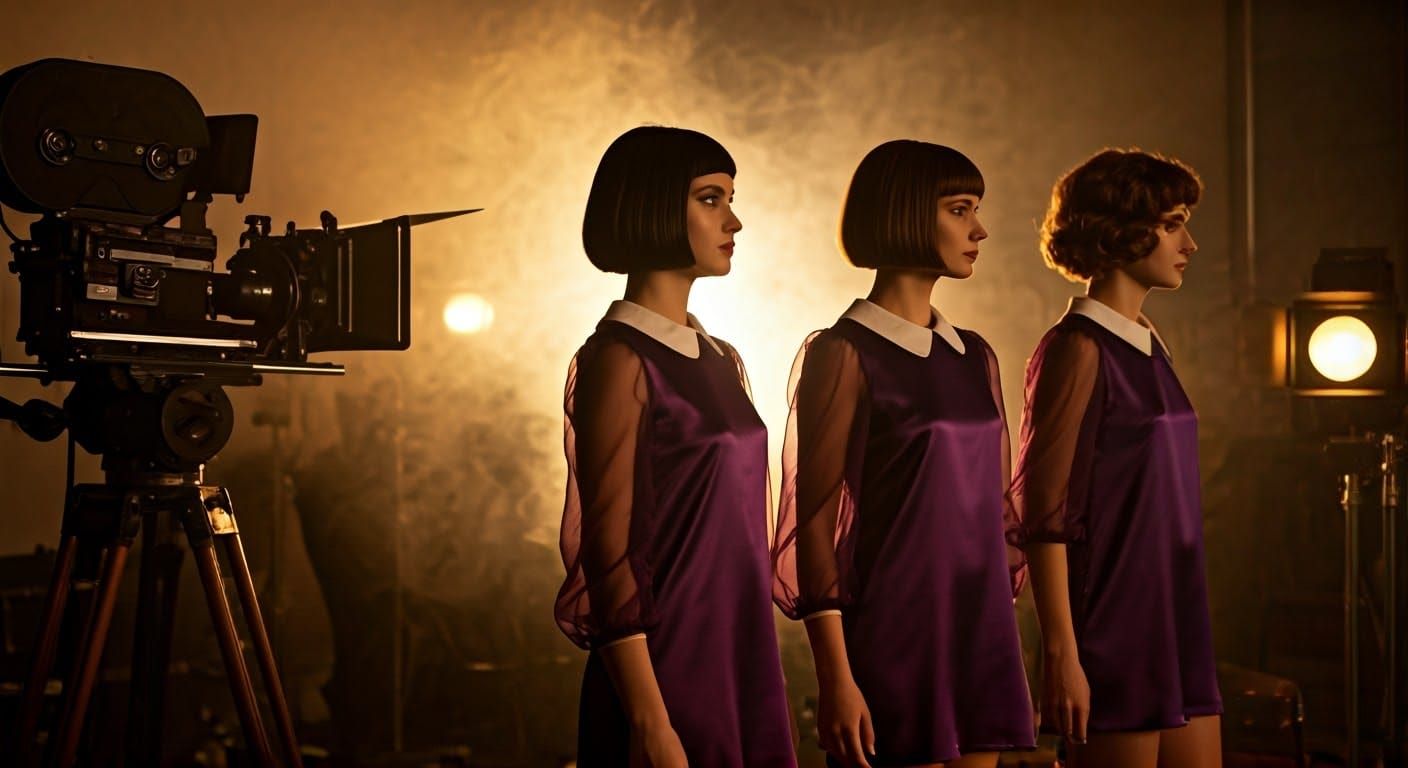 1960s Film Studio Screen Test with Three Women