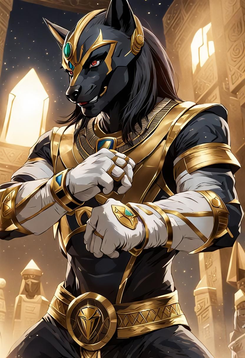 Anubis Jackal Pharaoh in Power Ranger Outfit