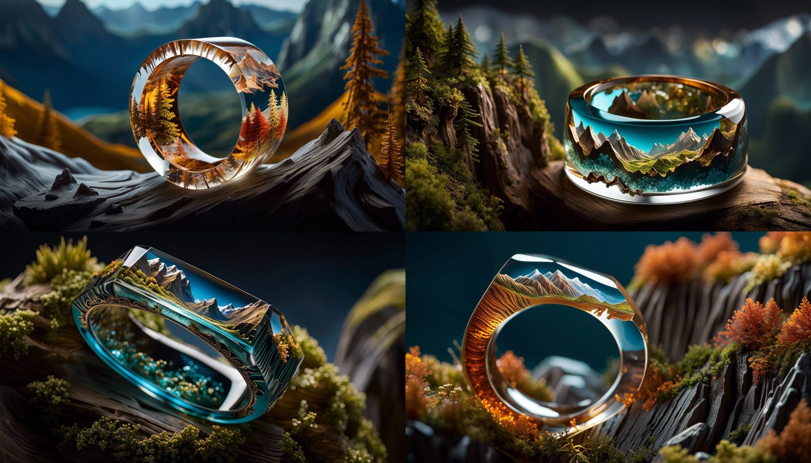 Macro Resin Ring: Mountainscape Render by Hasselblad