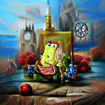 Spongebob Squarepants as Renaissance Oil Painting