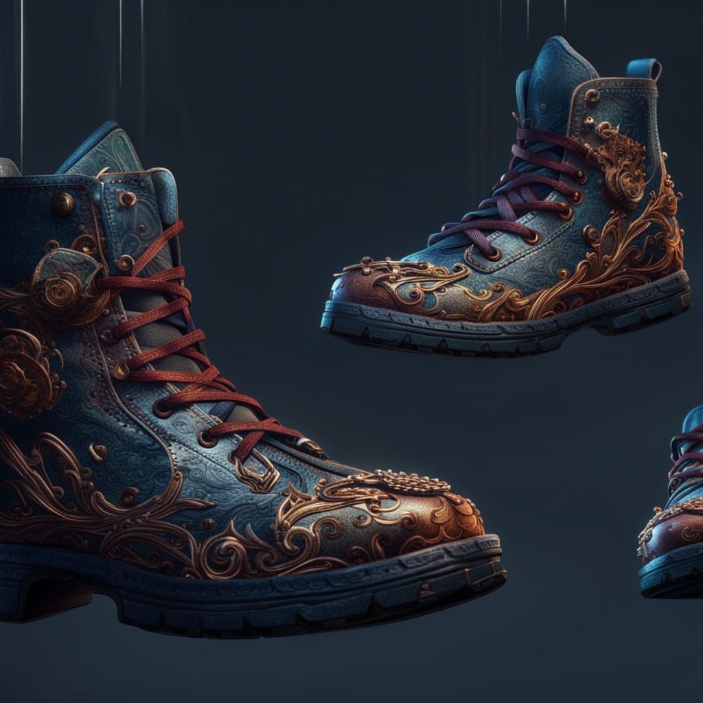 Fantastical Shoes in Detailed Matte Painting