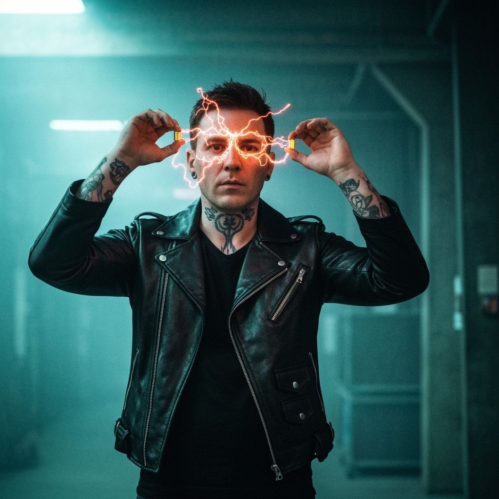 Orc Shaman Conjures Totem in Cyberpunk Style