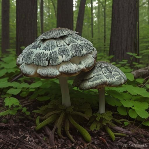 Morel Mushrooms in Michigan Woods: Patterned Lighting