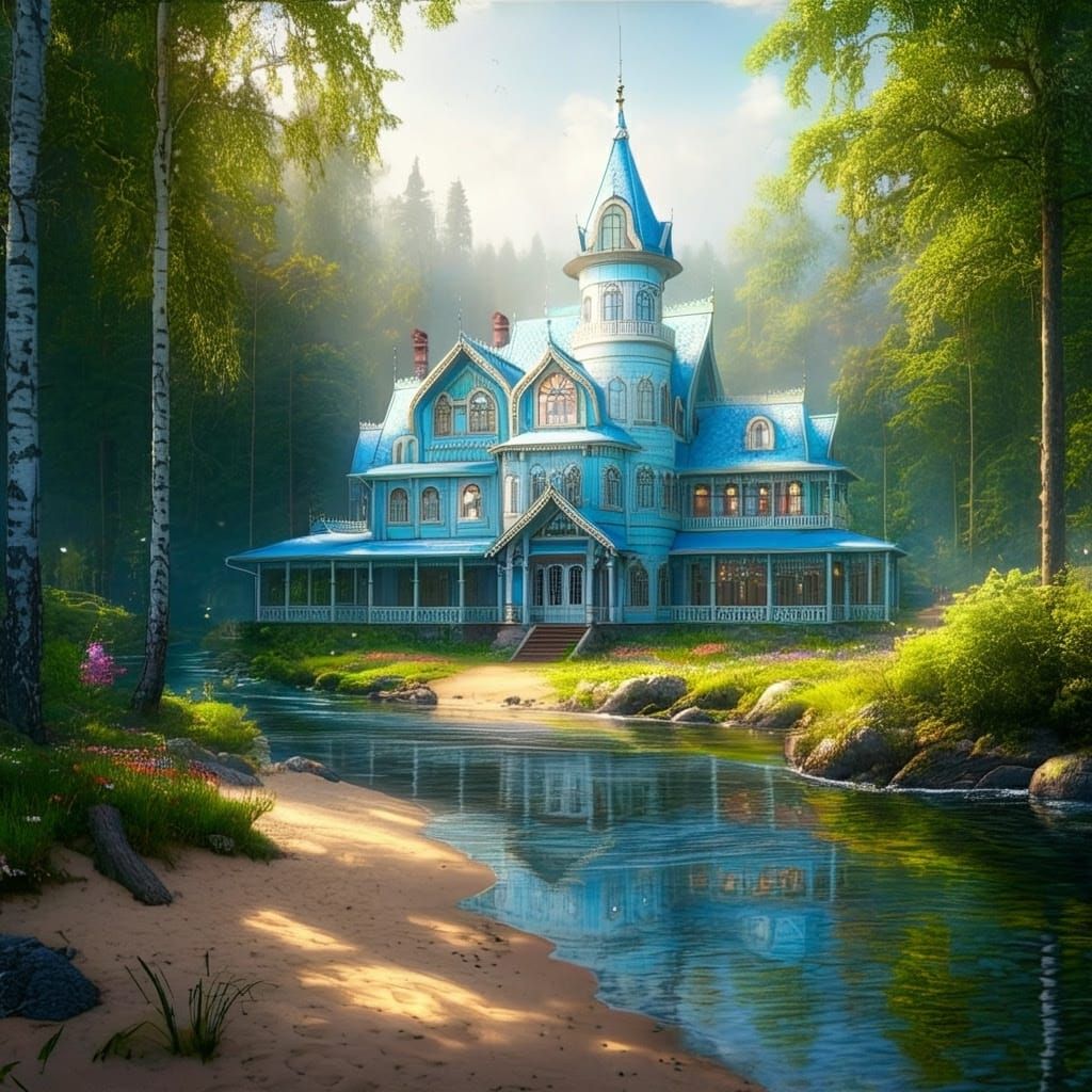 Ethereal Victorian Mansion Amidst Nordic Whimsy