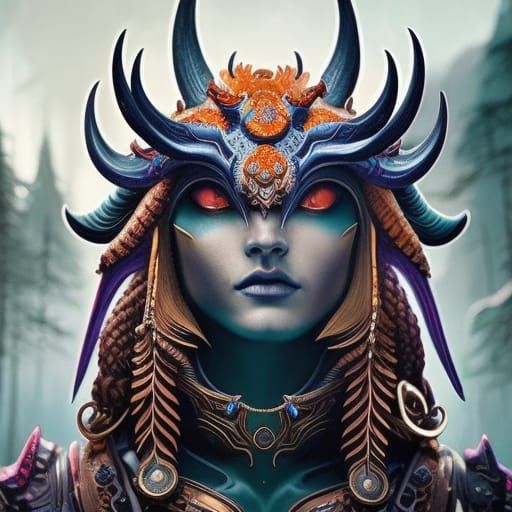 Cosmic Biopunk Alien in Mushroom Street