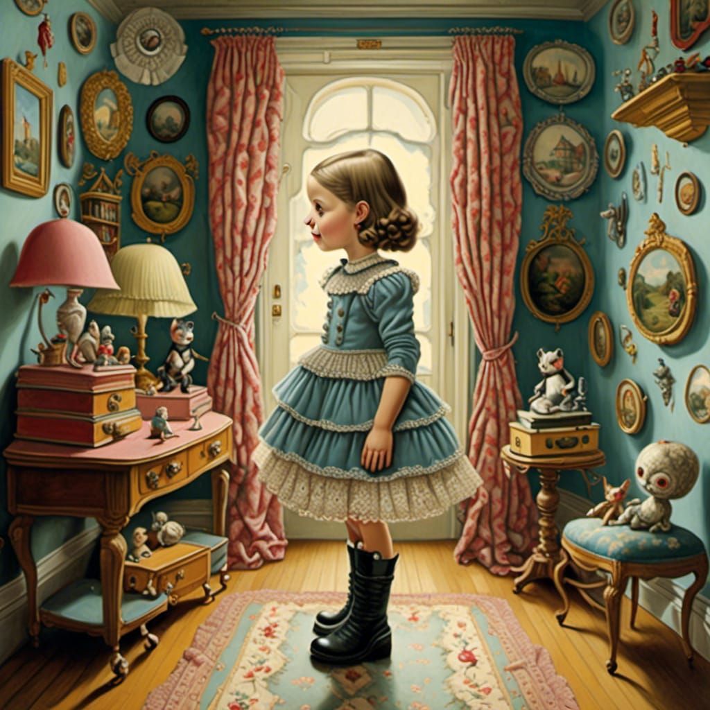 Studying the family pictures