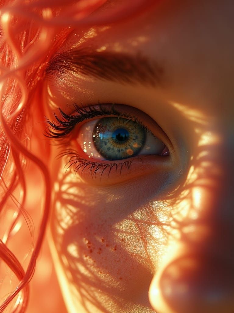 Bottled Summer Sky: Surreal Portrait in Cinematic Glow