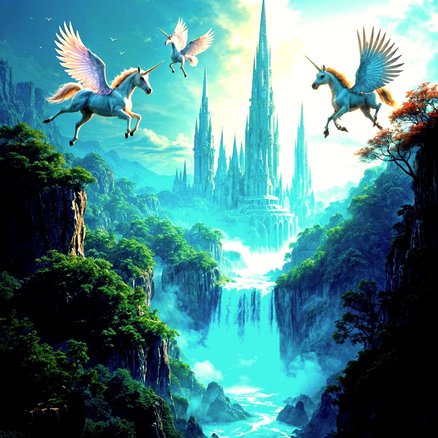 Flying Unicorns in Dreamland: Fantasy Concept Art