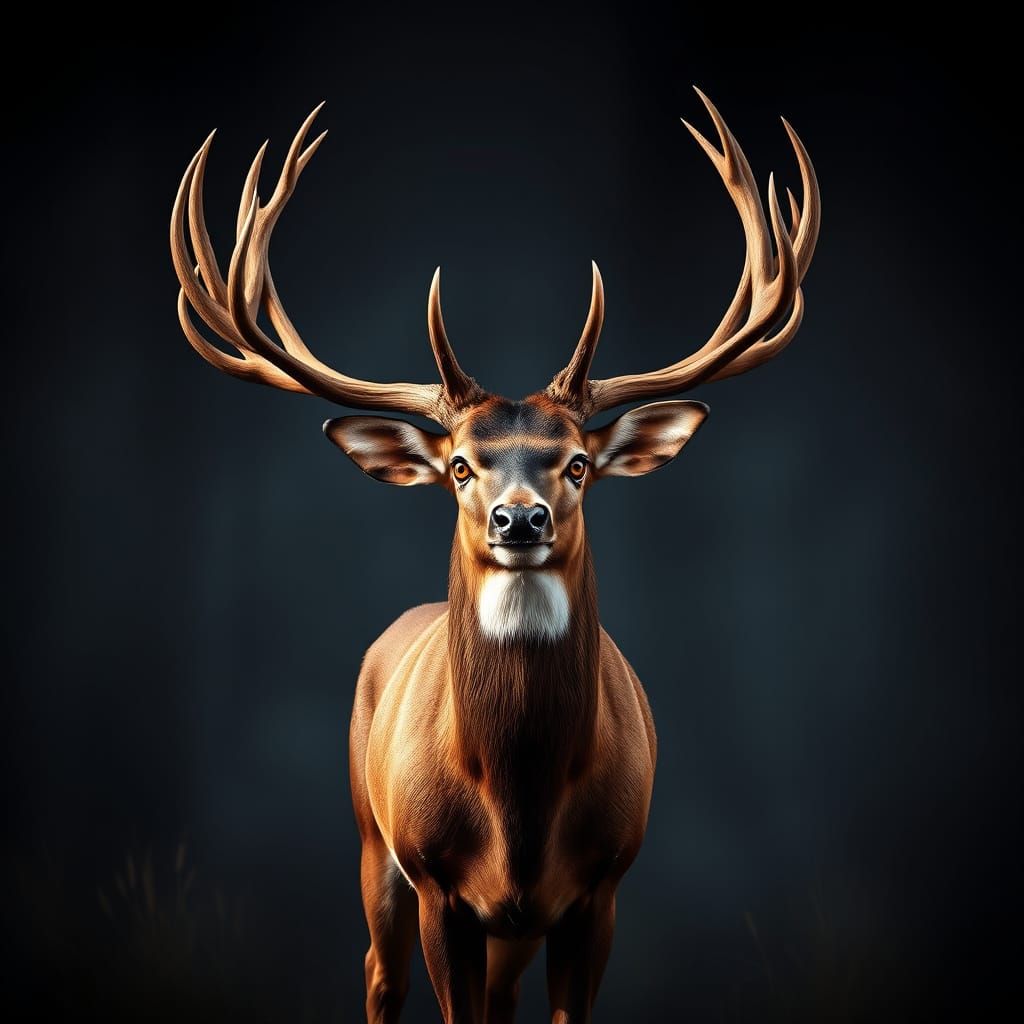Majestic Red Deer Emblem in Vector Style