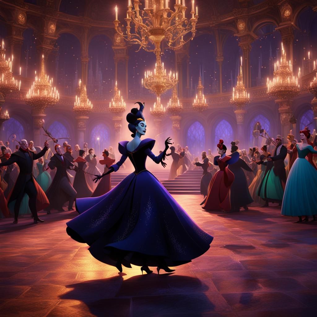 Disney Villains Dancing at a Ball
