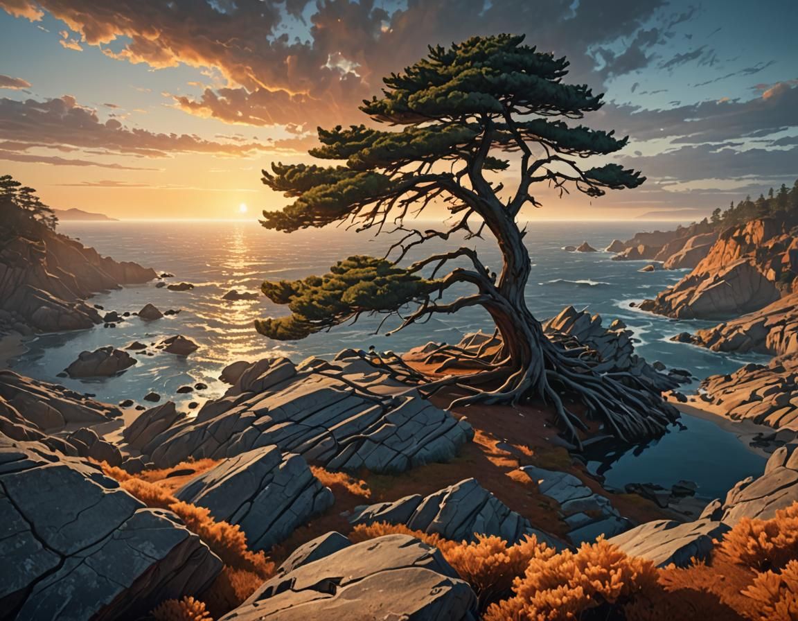 Dramatic Coastal Landscape in Fantasy Concept Art Style