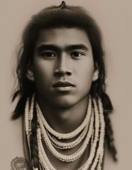 Detailed Portrait of a Polynesian Warrior