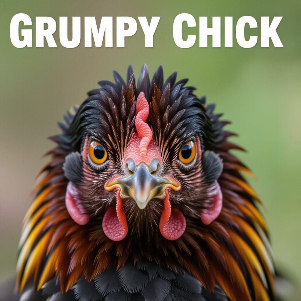 Grumpy Chick Image Generated by AI