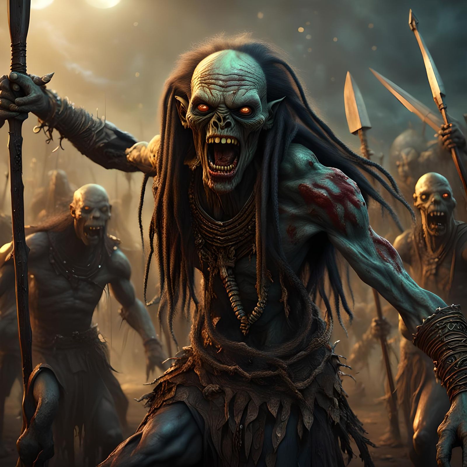 Zombie Alien Teaches Witchcraft in Detailed Matte Painting