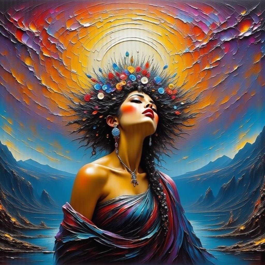 Abstract Divine Beauty as Impasto Painting