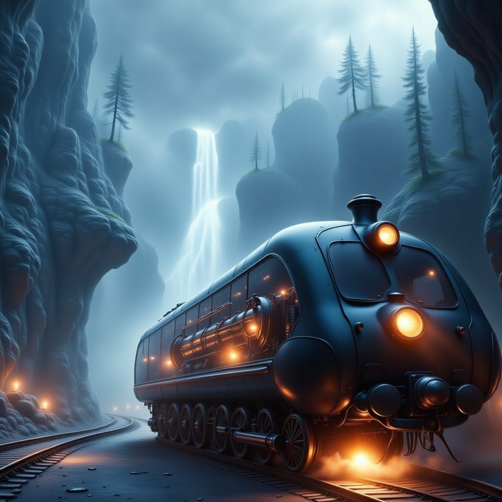 Robotic Train in Glass Sphere Masterpiece