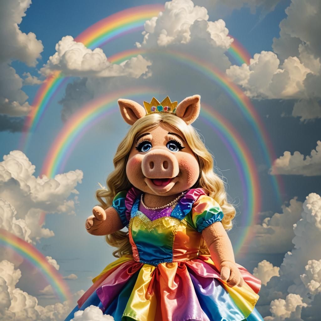 Miss piggy loves rainbows!