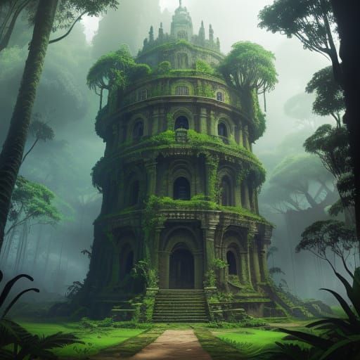 Lush Amazonian Castle Concept Art