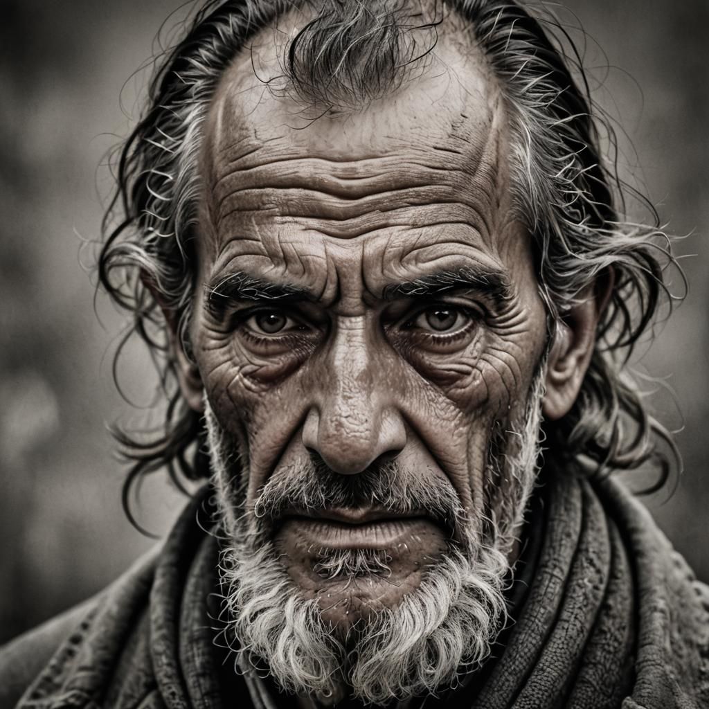 Benevolent Middle-Aged Man Portrait in Ambient Light