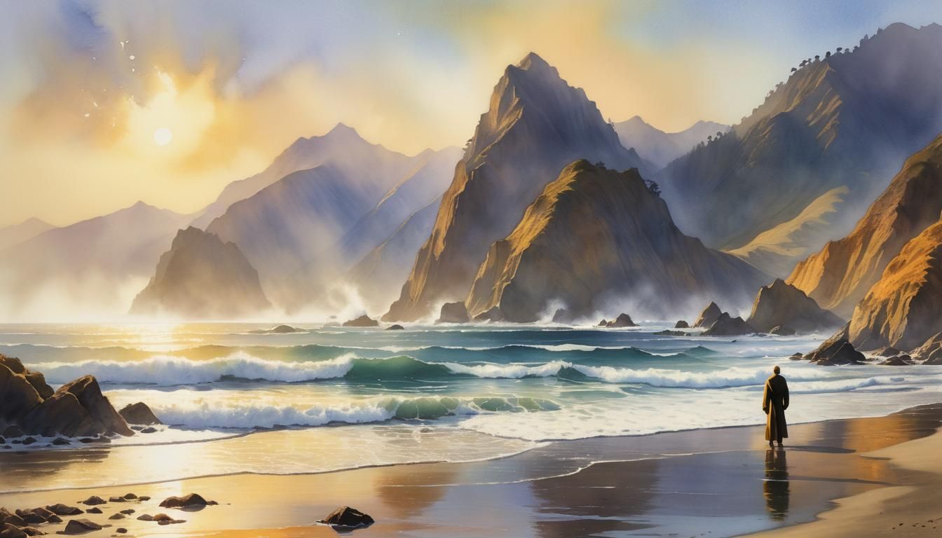 California Coast: Photographic Realism Meets Watercolor