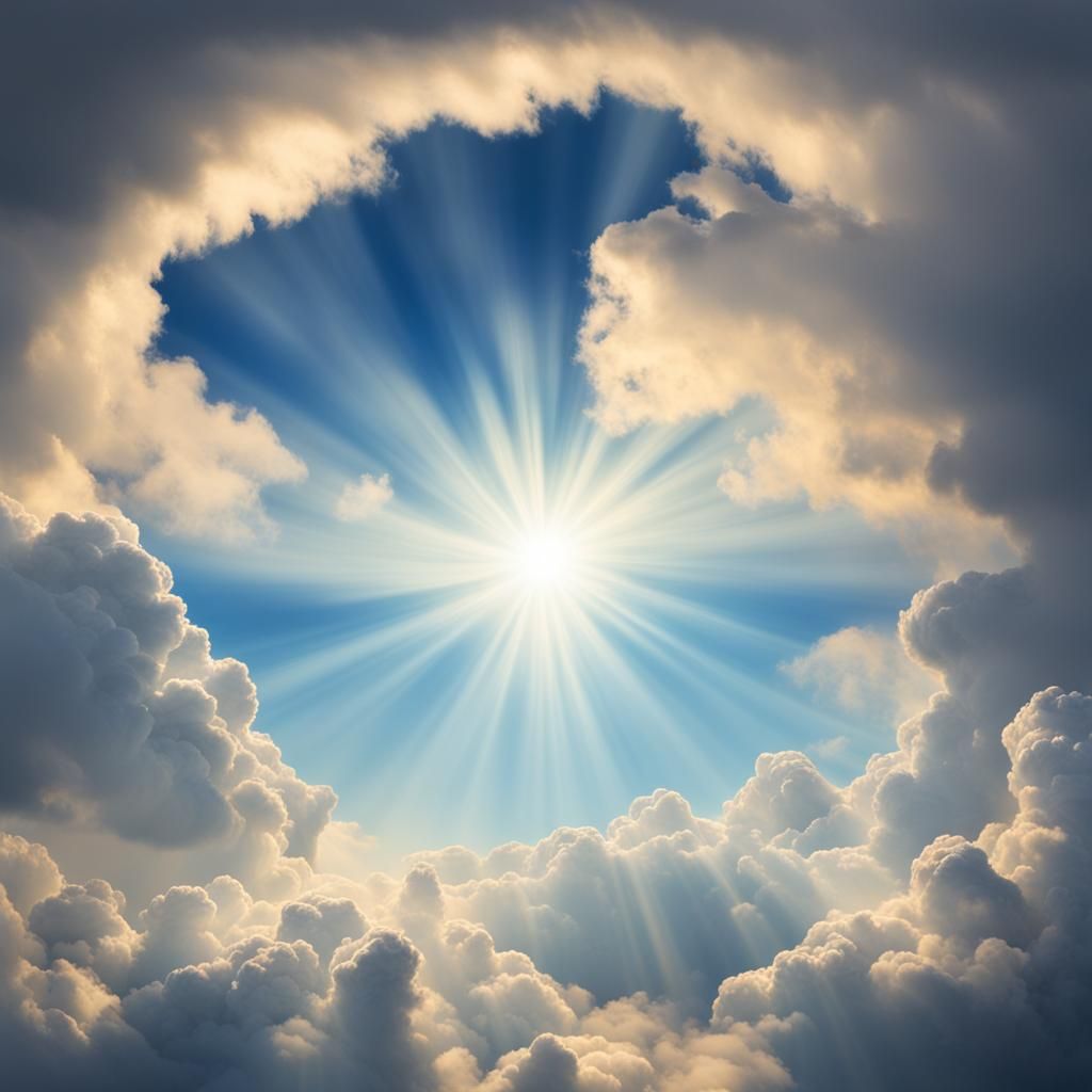Ethereal Cloudscape with Divine Light